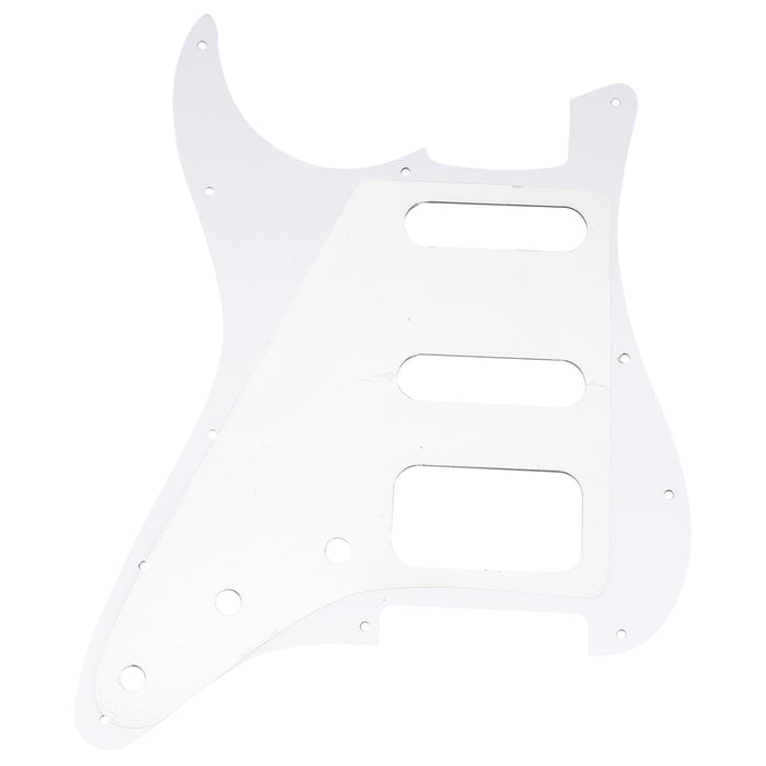 Musiclily Pro 11穴 ラウンドコーナー HSS STタイプピックガード USA/メキシコStratストラトギター用 2点止めオープンタイプのハムバッキングピックアップ 4プライ エイジドホワイトパール