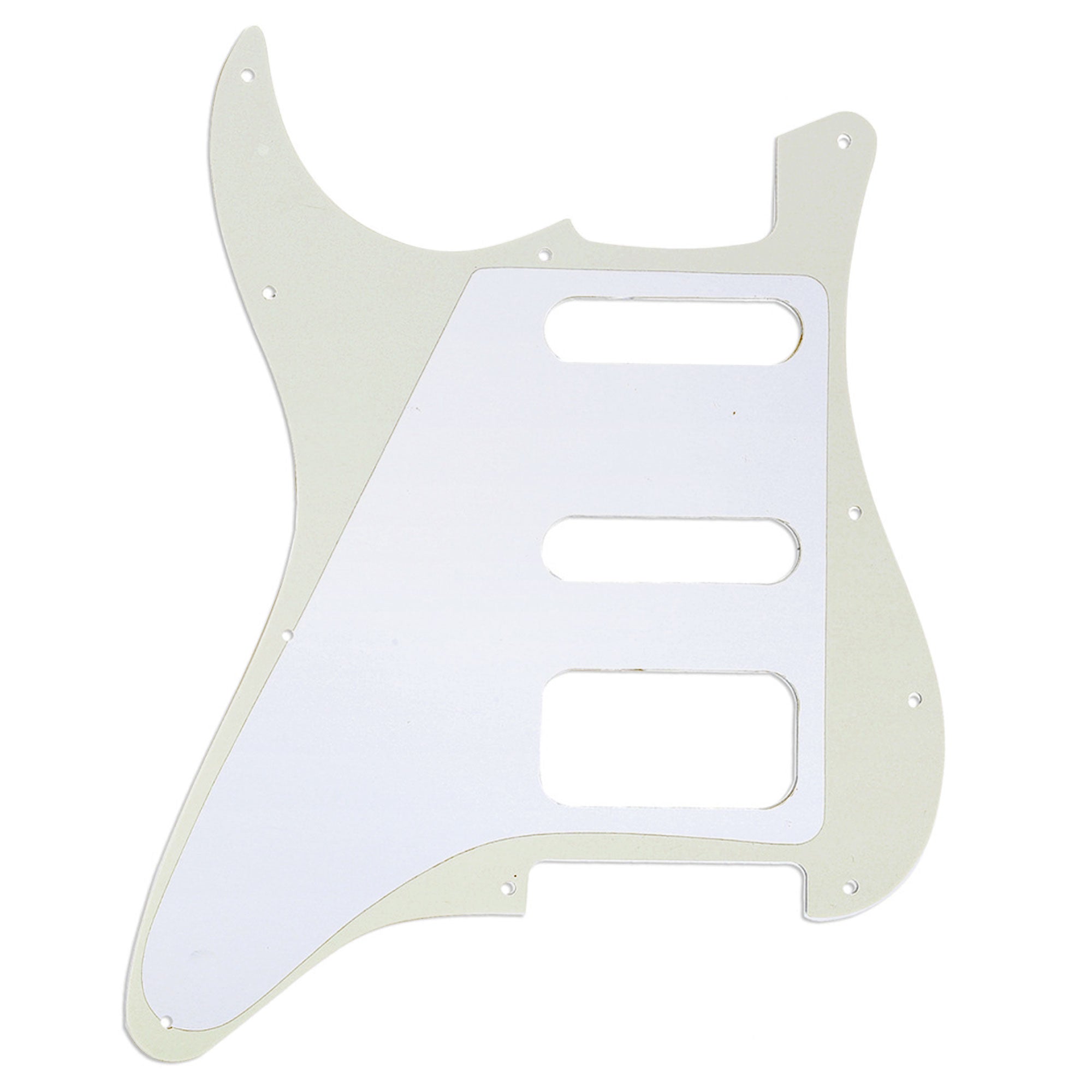 Musiclily Pro 11-Hole Round Corner HSS Guitar Strat Pickguard for USA/Mexican Strat 2-screw Humbucking Open Pickup