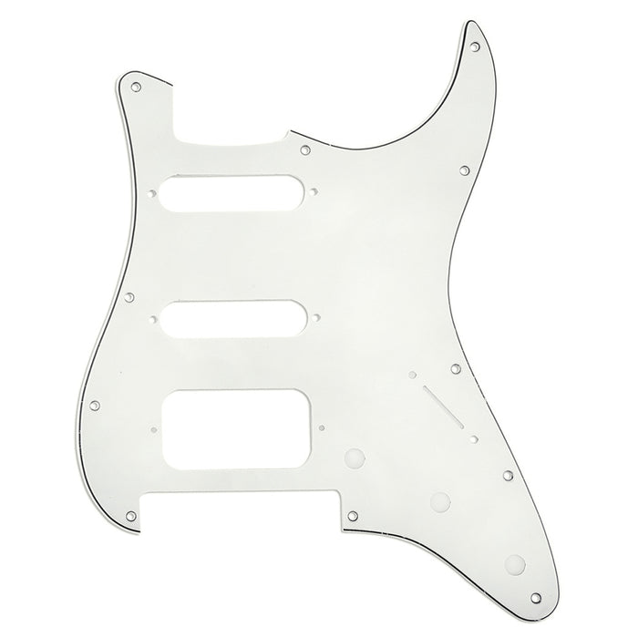 Placa de proteção para guitarra Strat HSS com cantos arredondados e 11 furos Musiclily Pro para captador aberto de Strat Fender Americano/Mexicano com corte para ponte Floyd