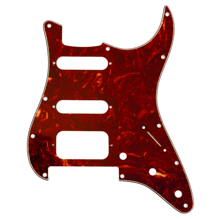 musiclily pro 11 hole round corner hss guitar strat pickguard for american mexican fender strat open pickup with floyd bridge cut mx1386p, vintage tortoise