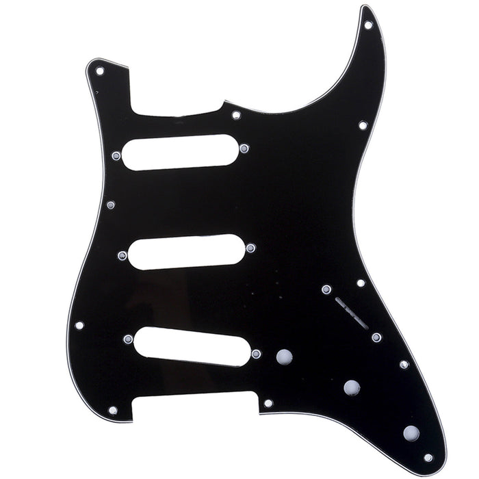musiclily pro 11 hole 62 vintage style sss strat guitar pickguard for american stratocaster 62 3ply 4ply mx1387p, black