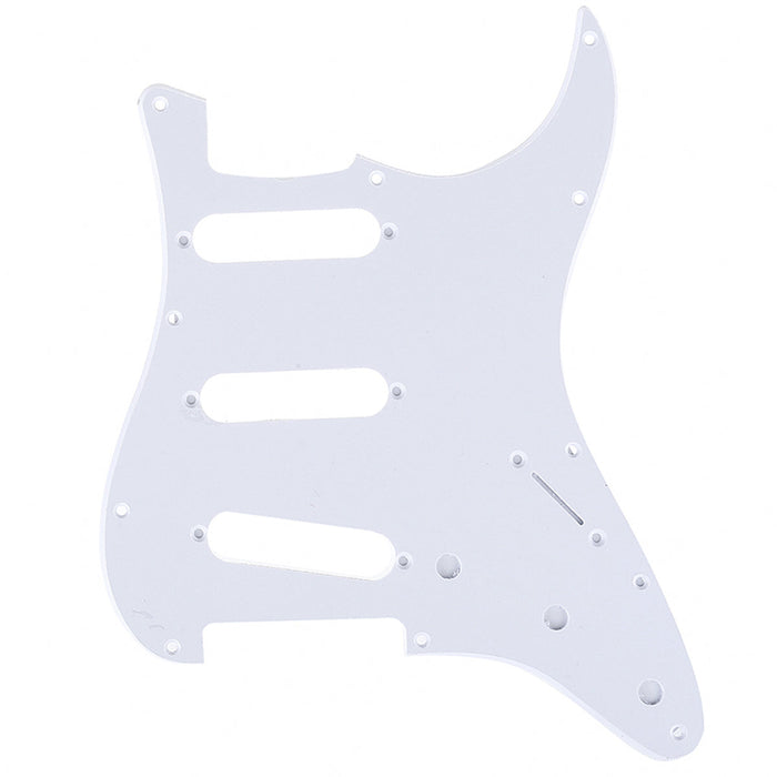 musiclily pro 11 hole 62 vintage style sss strat guitar pickguard for american stratocaster 62 3ply 4ply mx1387p, white