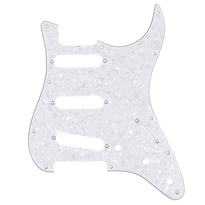 musiclily pro 11 hole 62 vintage style sss strat guitar pickguard for american stratocaster 62 3ply 4ply mx1387p, white pearl