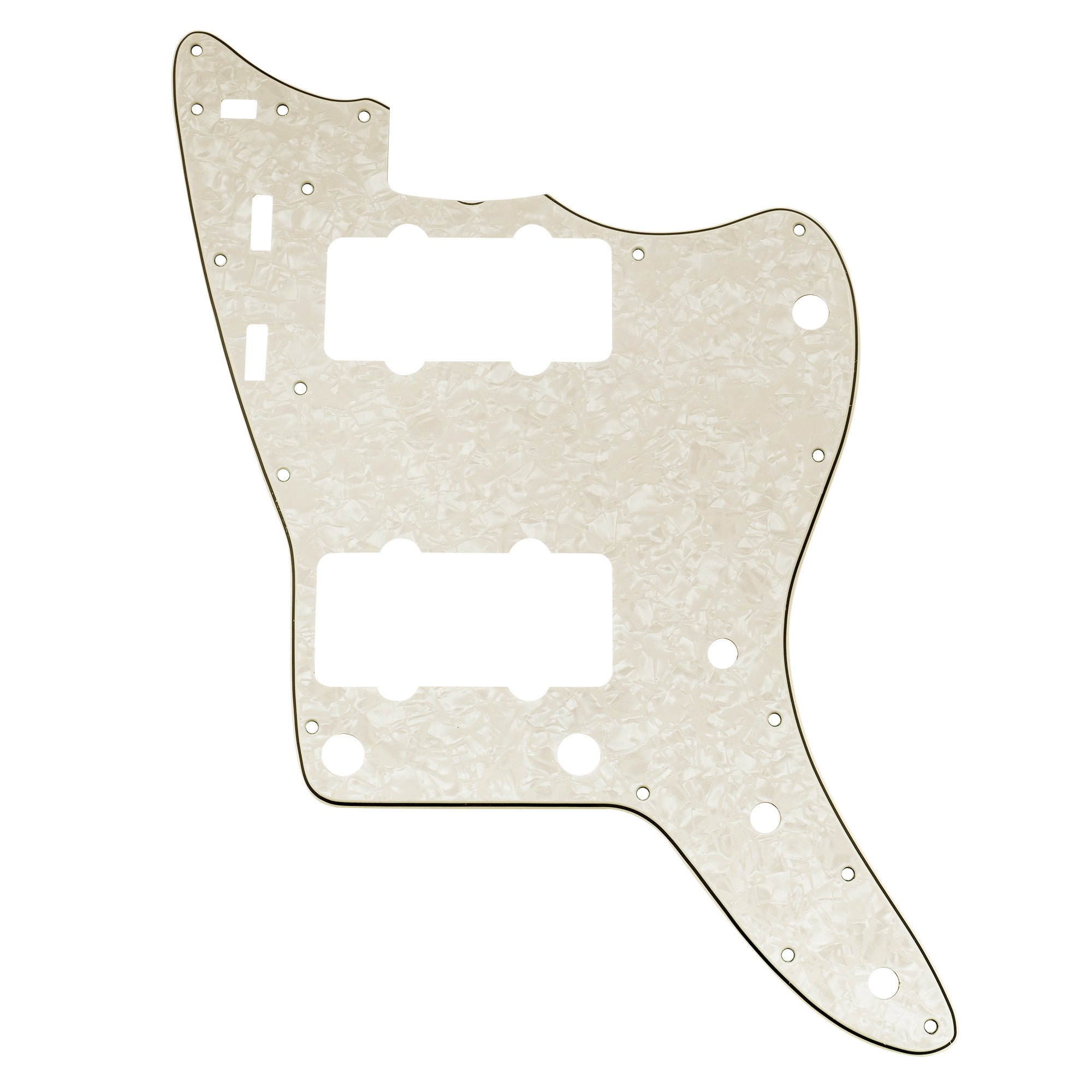 musiclily pro 13 hole guitar pickguard for usa vintage 60s jazzmaster and sq classic vibe 3ply 4ply mx1391p, aged pearl