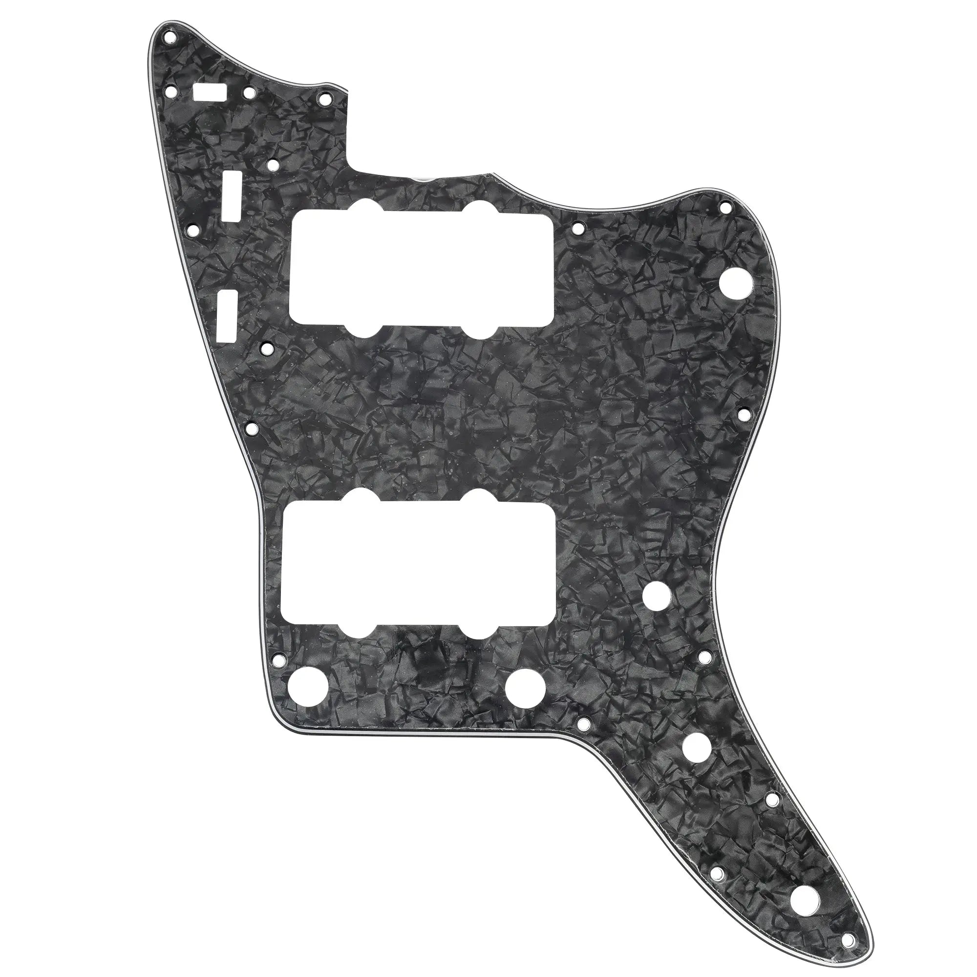 musiclily pro 13 hole guitar pickguard for usa vintage 60s jazzmaster and sq classic vibe 3ply 4ply mx1391p, black pearl