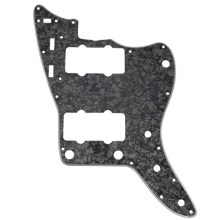 musiclily pro 13 hole guitar pickguard for usa vintage 60s jazzmaster and sq classic vibe 3ply 4ply mx1391p, black pearl
