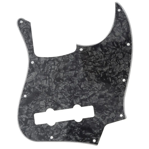 musiclily pro 5 string 10 hole contemporary j bass pickguard for fender mexican jazz bass 3ply 4ply mx1394p, black pearl
