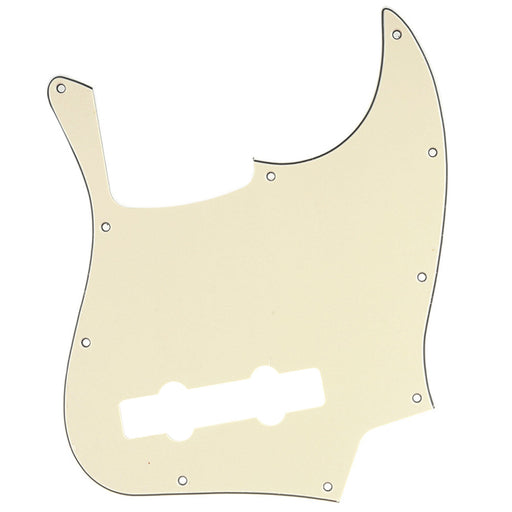 musiclily pro 5 string 10 hole contemporary j bass pickguard for fender mexican jazz bass 3ply 4ply mx1394p cream