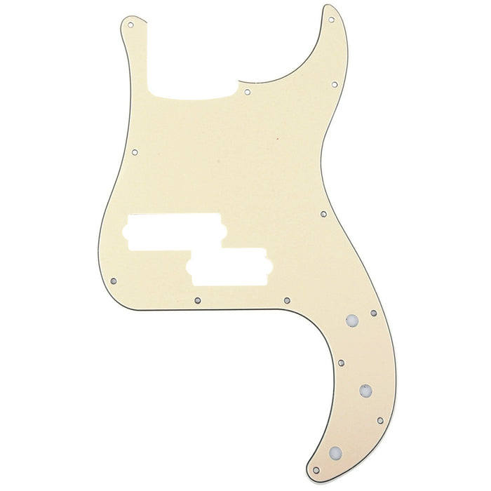 musiclily pro 5 string 13 hole contemporary p bass pickguard for fender mexican precision bass 3ply 4ply mx1396p cream