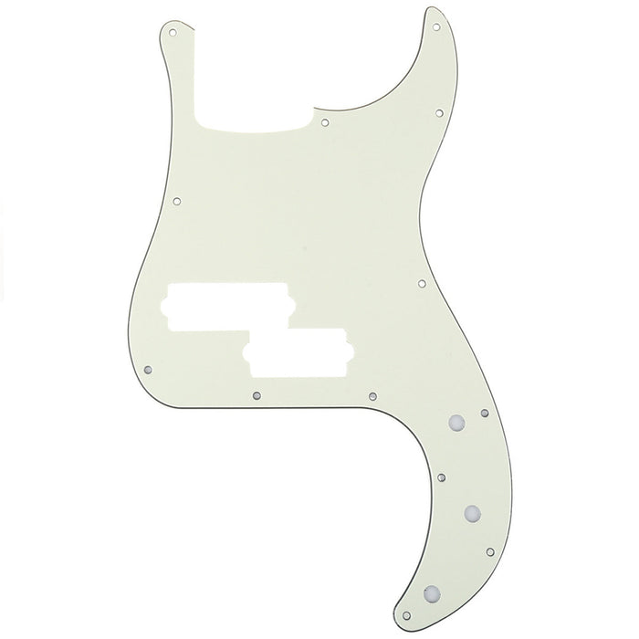 musiclily pro 5 string 13 hole contemporary p bass pickguard for fender mexican precision bass 3ply 4ply mx1396p, mint ivory color