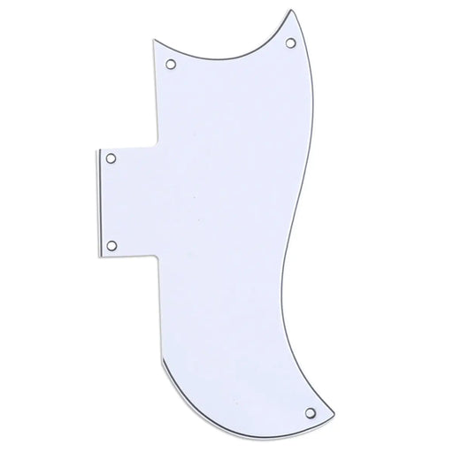musiclily pro 5 hole small half face guitar pickguard compatible with usa les paul american sg 3ply 4ply mx1398p, white