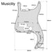 Dimensions of musiclily pro 10 hole p bass pickguard for mij fender japan 4 string precision bass mx1406p