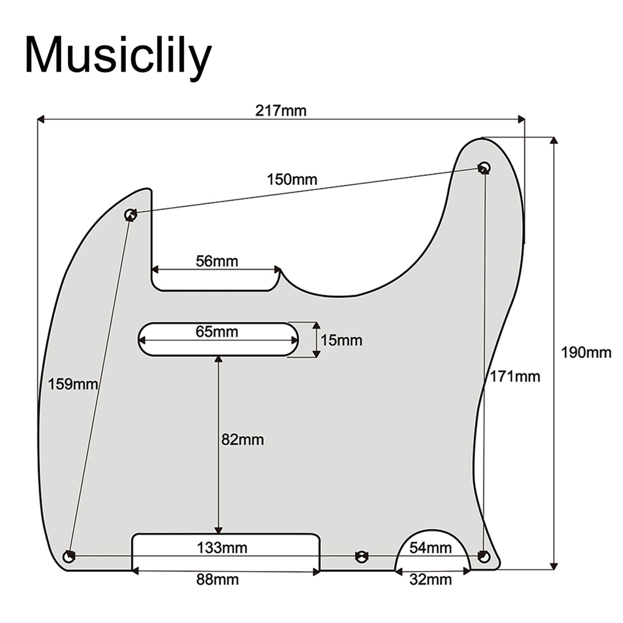 Musiclily Pro накладка для винтажного Tele для Fender American/Mexican Standard Telecaster, 1/3/4 слоя