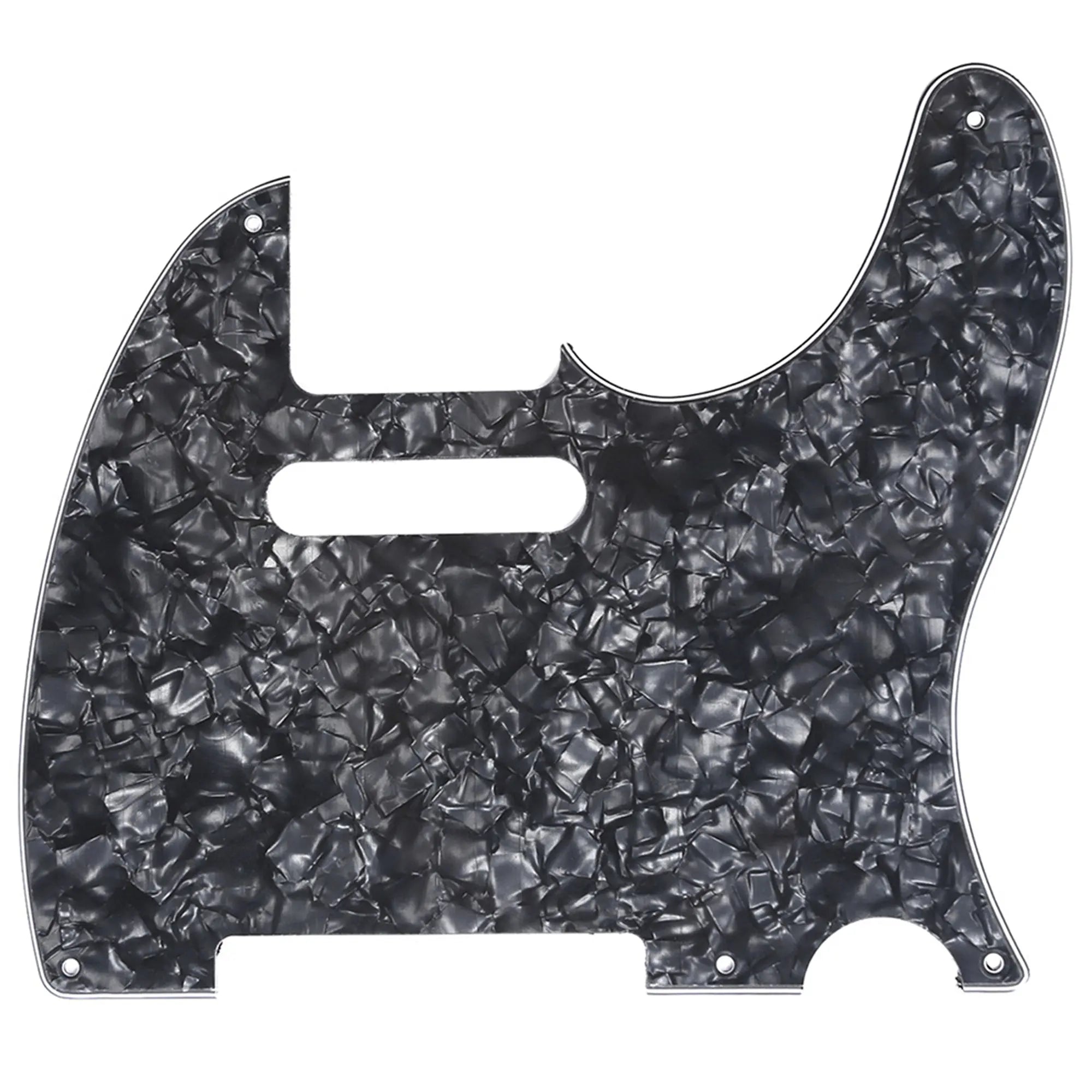 musiclily pro 5 hole vintage tele pickguard for fender american mexican made standard telecaster style electric guitar 1 3 4 ply mx1410p, black pearl