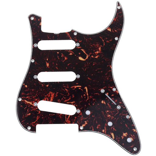musiclily pro 11 hole 62 strat sss guitar pickguard for mij japan stratocaster 3ply 4ply mx1412p, tortoise shell