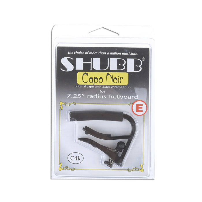 Shubb C4k Capo for 7.25 Radius Fretboard, Black Chrome Finish