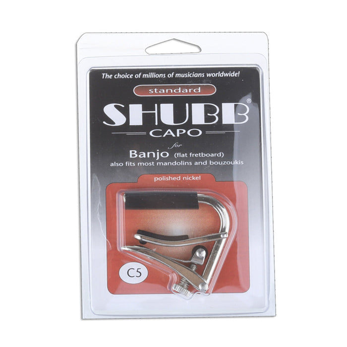 Shubb C5 Capo for Banjo and Mandolin, Polished Nickel