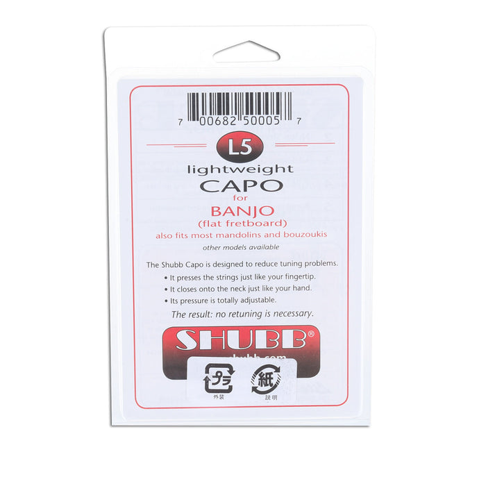 Shubb L5 Capotasto per Banjo e Mandolini, Alluminio Leggero Cromo