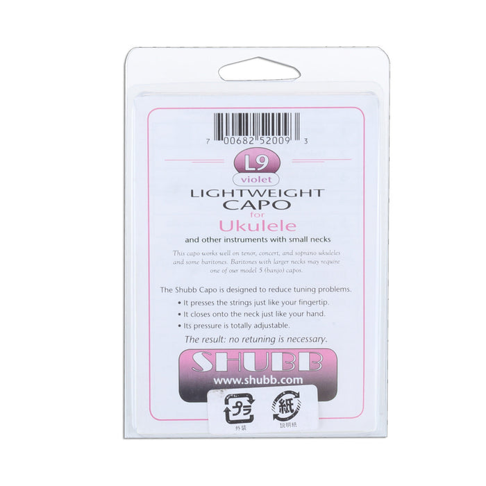 Shubb L9 ウクレレ用カポ、ライトアルミニウム
