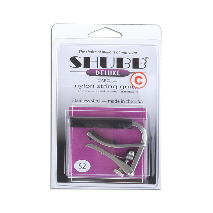 Shubb S2 Capotasto per Chitarra a Corde di Nylon, Acciaio Inossidabile Deluxe