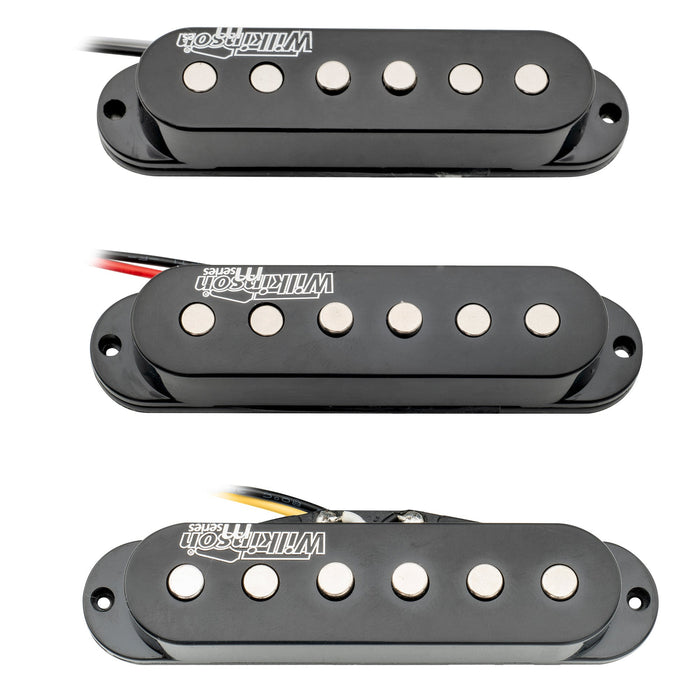 detail of wilkinson m series low gauss vintage tone ceramic single coil pickups set for strat style guitar mx1501bkmx1502bkmx1503bk