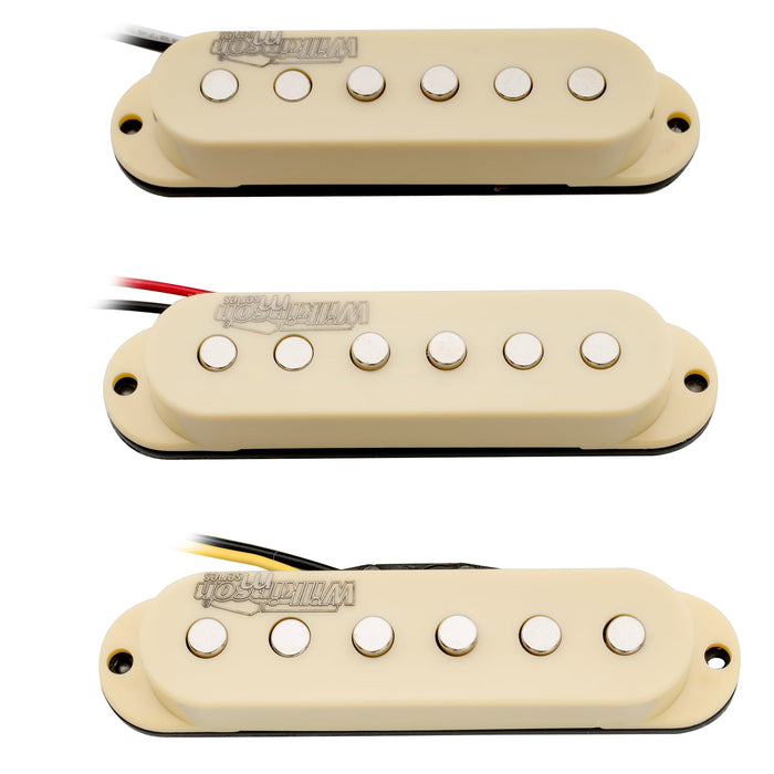 wilkinson m series low gauss vintage tone ceramic single coil pickups set for strat style guitar mx1501bkmx1502bkmx1503bk, white