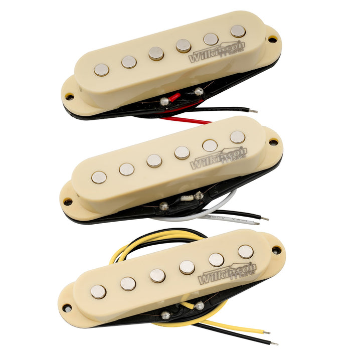 wilkinson m series low gauss vintage tone ceramic single coil pickups set for strat style guitar mx1501bkmx1502bkmx1503bk, mint ivory color