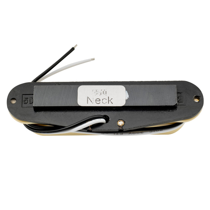 wilkinson m series low gauss vintage tone ceramic single coil pickup for strat style guitar neck mx1501bk, mint ivory color