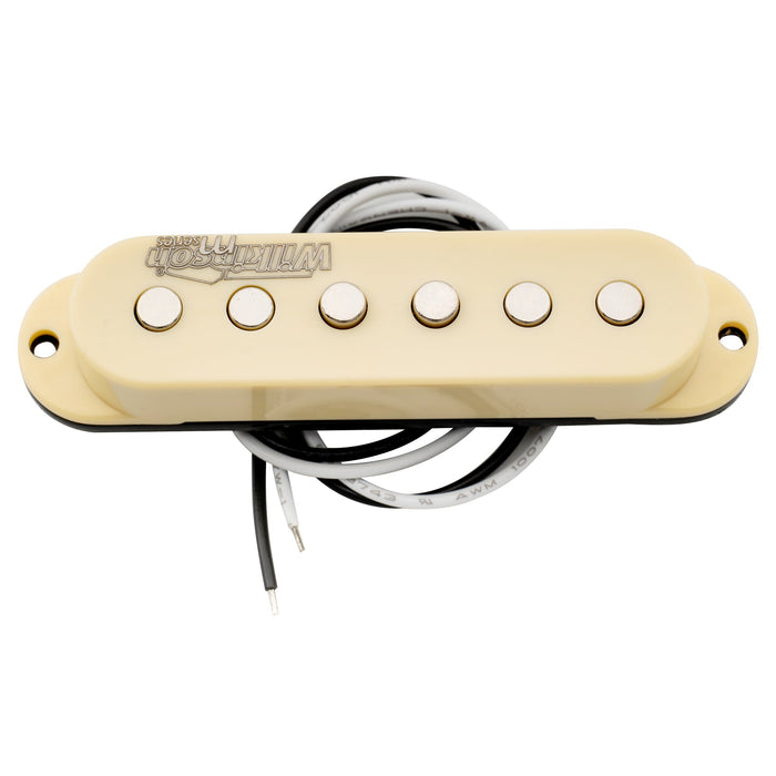 wilkinson m series low gauss vintage tone ceramic single coil pickup for strat style guitar neck mx1501bk, white
