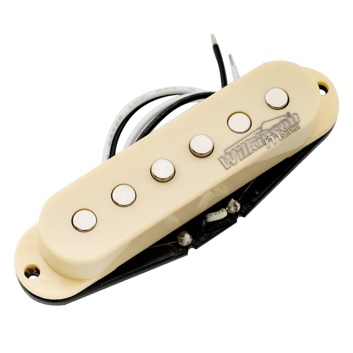 wilkinson m series low gauss vintage tone ceramic single coil pickup for strat style guitar neck mx1501bk, mint ivory color