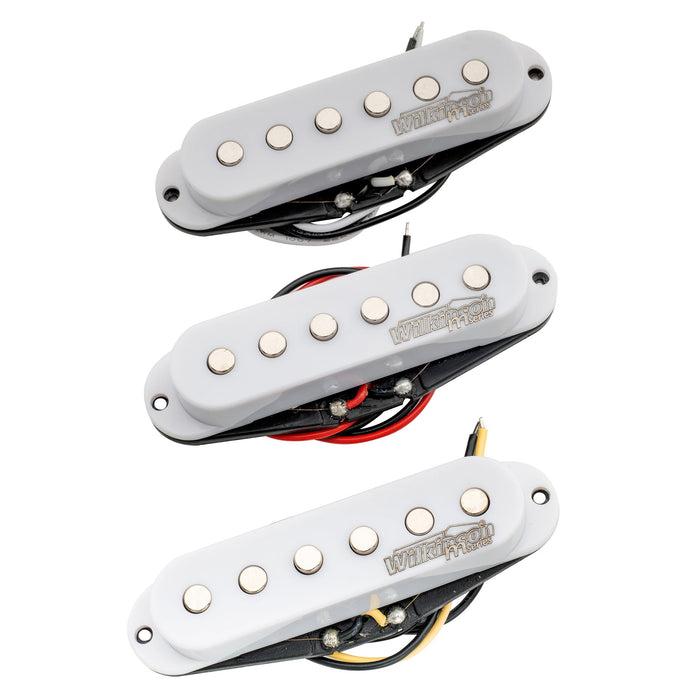wilkinson m series low gauss vintage tone ceramic single coil pickups set for strat style guitar mx1501bkmx1502bkmx1503bk, white