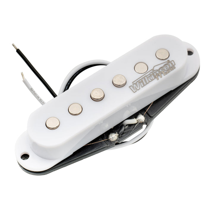 wilkinson m series low gauss vintage tone ceramic single coil pickup for strat style guitar neck mx1501bk, white