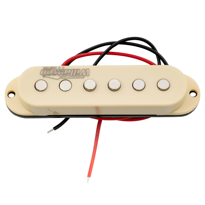 wilkinson m series low gauss vintage tone ceramic single coil pickup for strat style guitar middle mx1502bk, white
