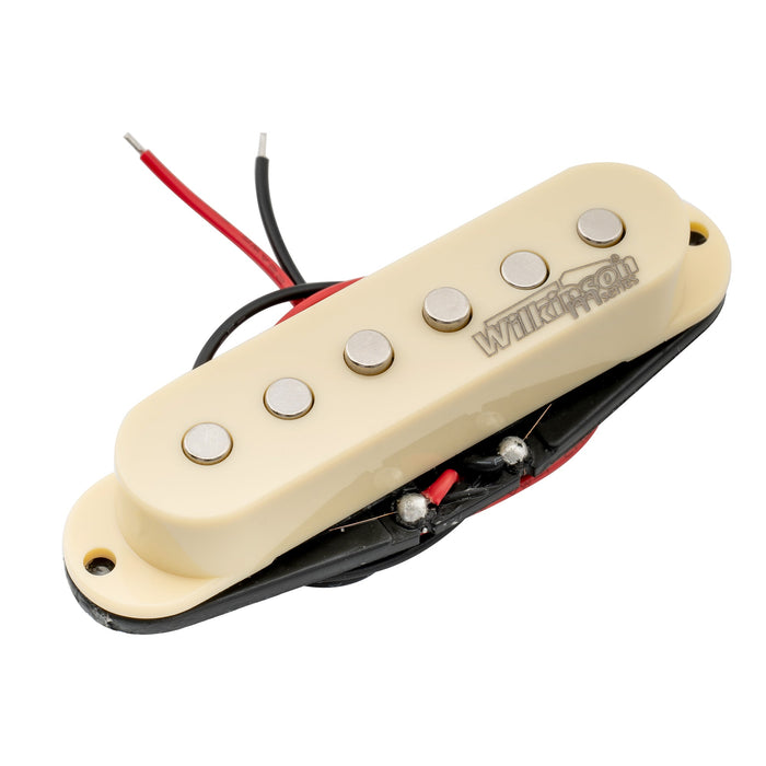 wilkinson m series low gauss vintage tone ceramic single coil pickup for strat style guitar middle mx1502bk, mint ivory color