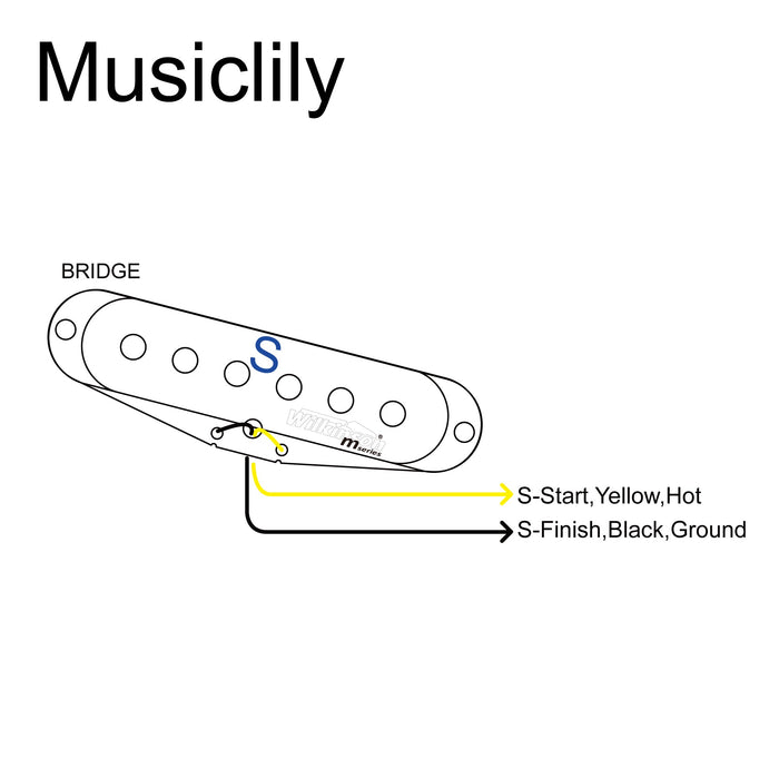 Size of wilkinson m series low gauss vintage tone ceramic single coil pickup for strat style guitar bridge mx1503bk