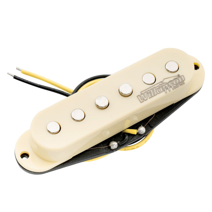 wilkinson m series low gauss vintage tone ceramic single coil pickup for strat style guitar bridge mx1503bk, mint ivory color
