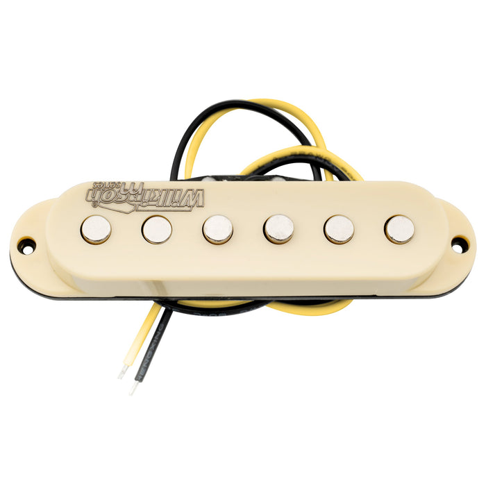 wilkinson m series low gauss vintage tone ceramic single coil pickup for strat style guitar bridge mx1503bk, white
