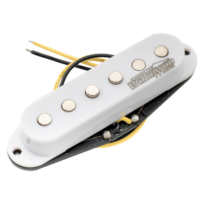 wilkinson m series low gauss vintage tone ceramic single coil pickup for strat style guitar bridge mx1503bk, white