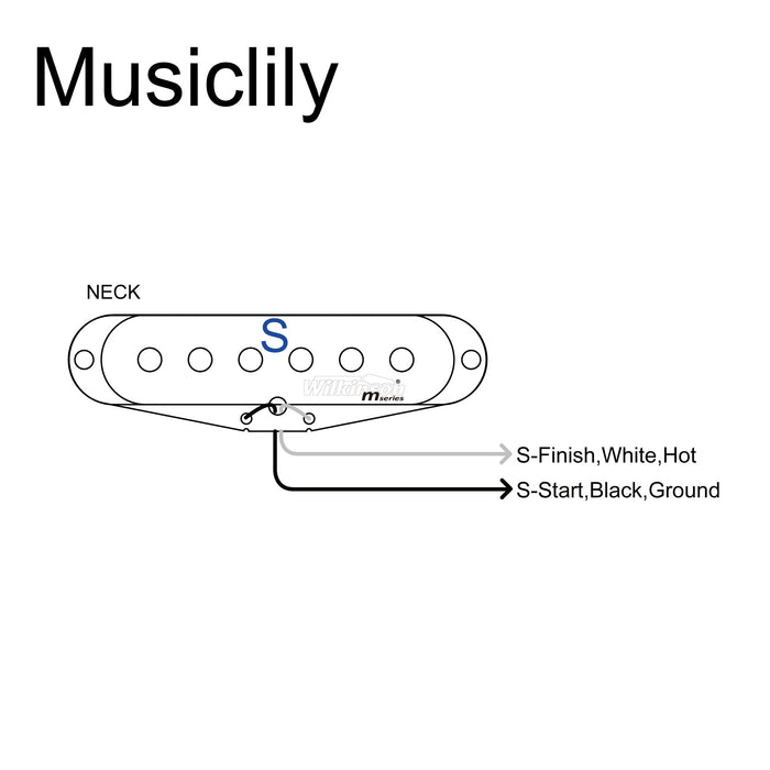 Size of wilkinson m series vintage tone alnico 5 staggered single coil neck pickup for strat style electric guitar mx1504bk