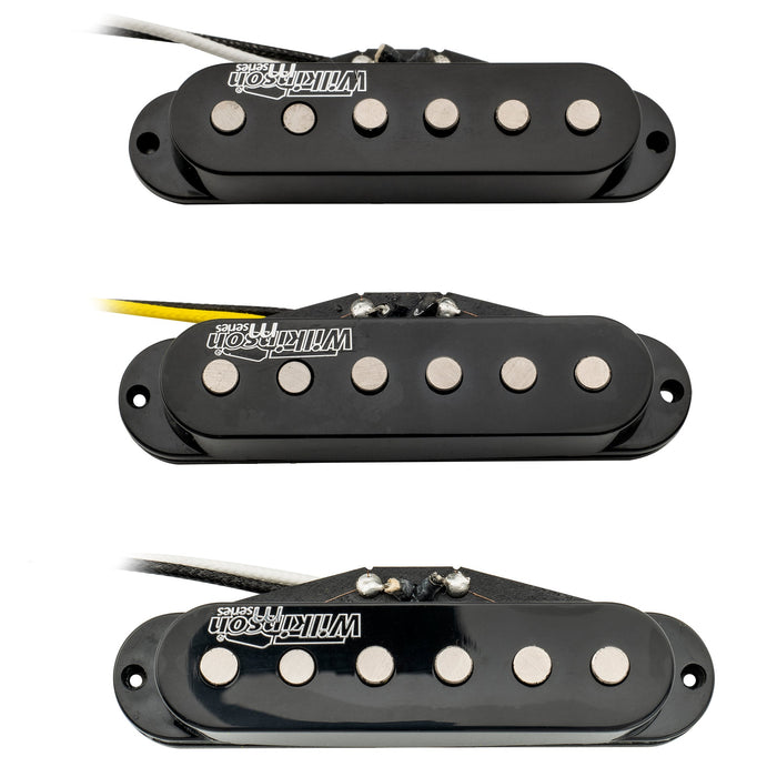 detail of wilkinson m series vintage tone alnico 5 staggered single coil pickups sss set for strat style electric guitar mx1504bkmx1505bkmx1506bk