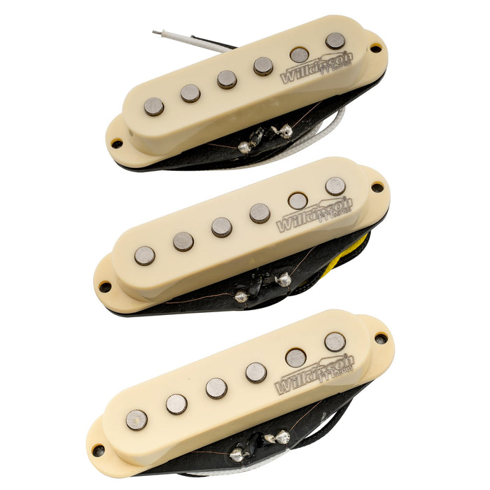 wilkinson m series vintage tone alnico 5 staggered single coil pickups sss set for strat style electric guitar mx1504bkmx1505bkmx1506bk, mint ivory color