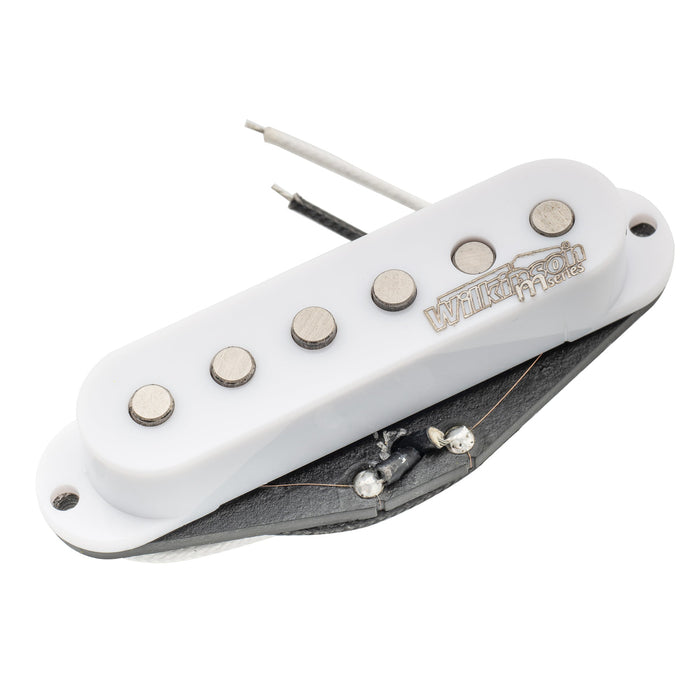 wilkinson m series vintage tone alnico 5 staggered single coil neck pickup for strat style electric guitar mx1504bk, white