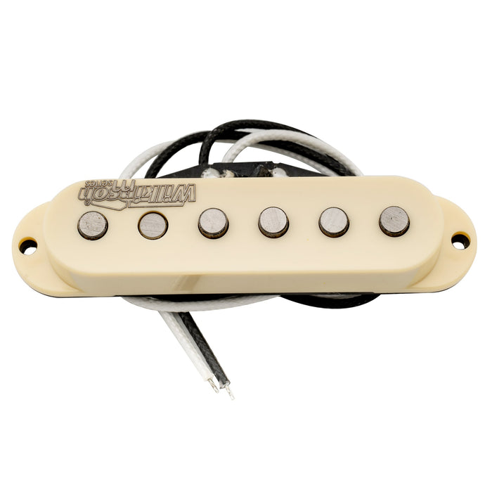 wilkinson m series vintage tone alnico 5 staggered single coil bridge pickup for strat style electric guitar mx1506bk, white