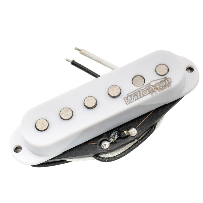 wilkinson m series vintage tone alnico 5 staggered single coil bridge pickup for strat style electric guitar mx1506bk, white