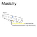Size of wilkinson m series high output ceramic st single coil bridge pickup for strat style electric guitar mx1509bk