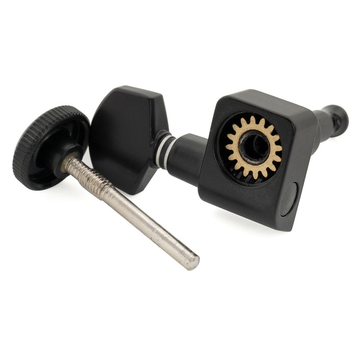 Musiclily Pro 6-in-line 2-polige Gitarren-Tuner mit Verriegelungsmechanik, Stimmwirbel-Schlüssel-Set für Fender Strat/Tele Style Gitarre