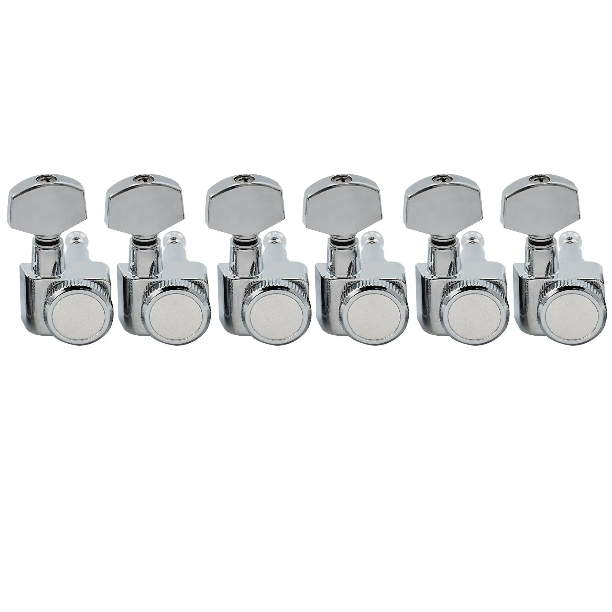 musiclily pro 6 in line 2 pins guitar locking tuners machine heads tuning pegs keys set for fender strat tele style guitar mx1510 6p, chrome