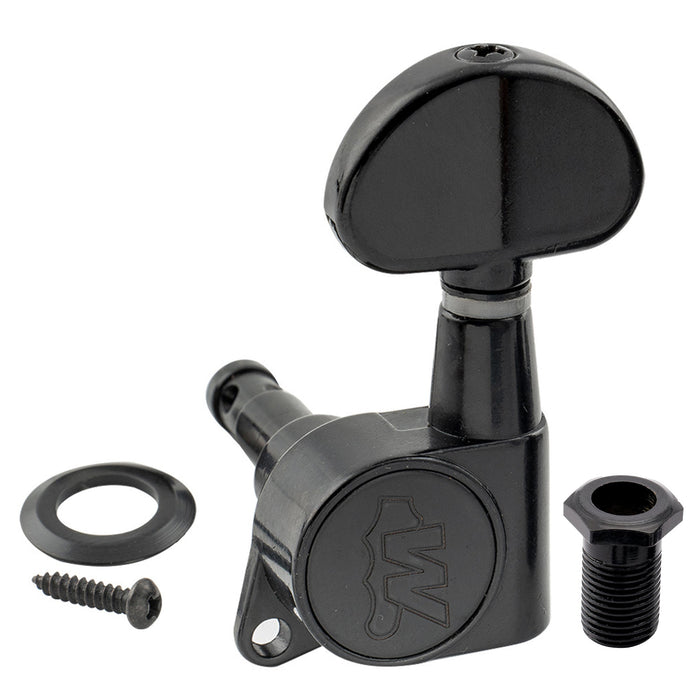 Wilkinson Single 19:1 Ratio E-Z-LOK Full Sealed Machine Head Treble Side Tuner Tuning Peg Key with Half Moon Button for Acoustic Electric Guitar