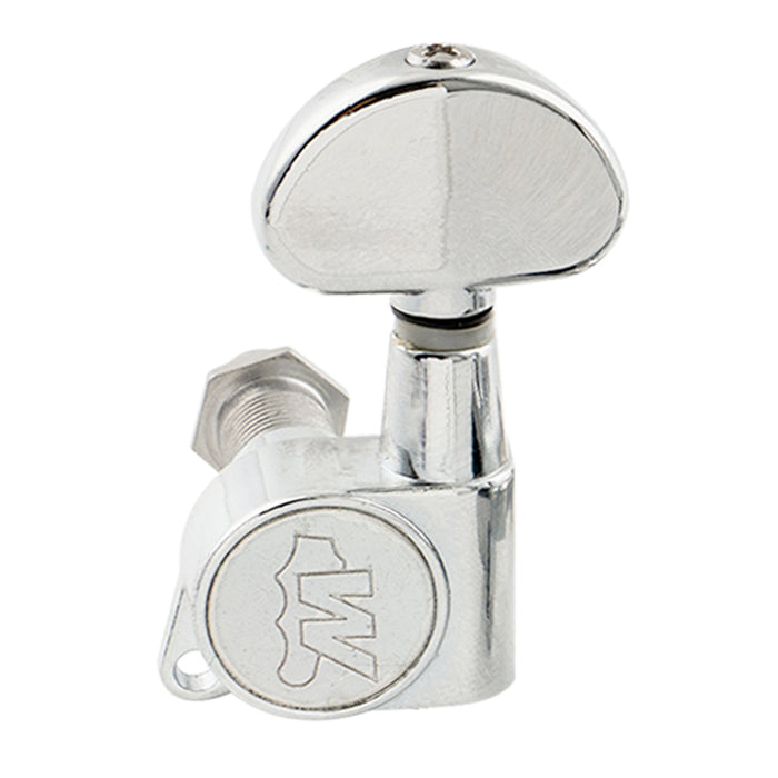Wilkinson Single 19:1 Ratio E-Z-LOK Full Sealed Machine Head Treble Side Tuner Tuning Peg Key with Half Moon Button for Acoustic Electric Guitar