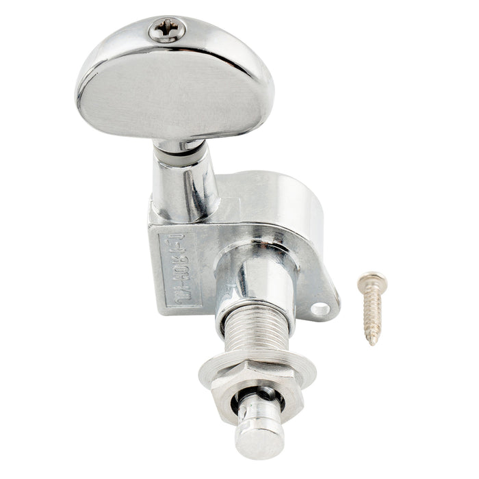 Wilkinson Single 19:1 Ratio E-Z-LOK Full Sealed Machine Head Treble Side Tuner Tuning Peg Key with Half Moon Button for Acoustic Electric Guitar